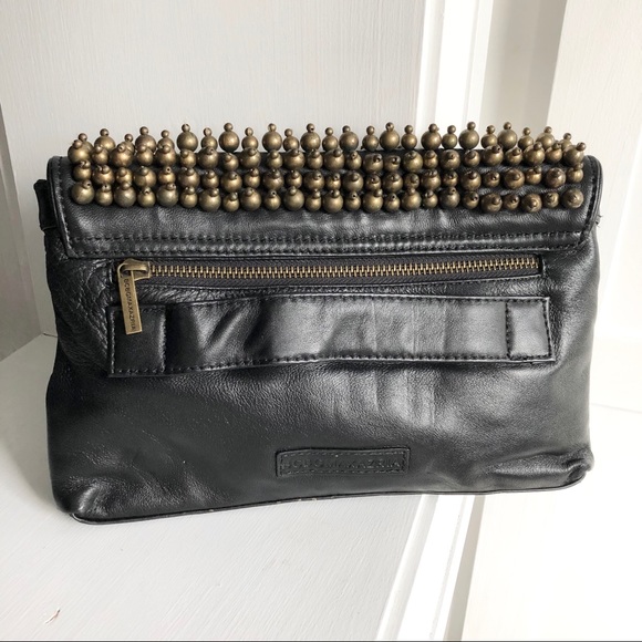 BCBGMAXAZRIA Gold Beaded Leather Clutch - Picture 2 of 4